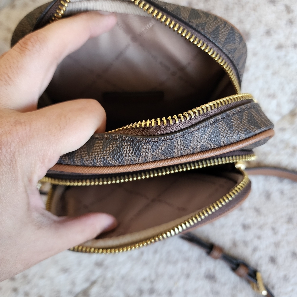 Michael Kors Jet Set Travel medium logo crossbody bag Brown - Picture 7 of 9
